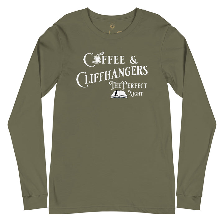Coffee & Cliffhangers Long Sleeve Tee - Milady's Mythical Market