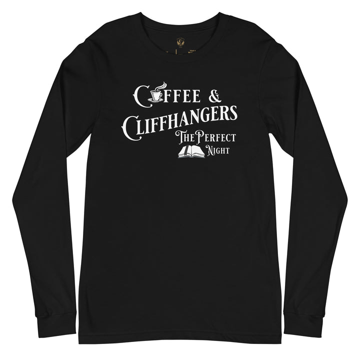 Coffee & Cliffhangers Long Sleeve Tee - Milady's Mythical Market