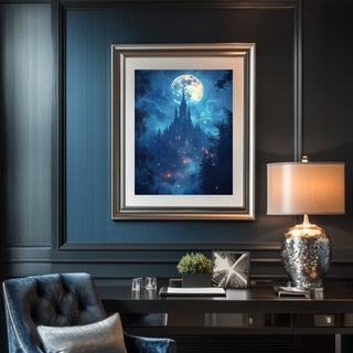Moonlit Mystical Castle Premium Luster Poster - Milady's Mythical Market