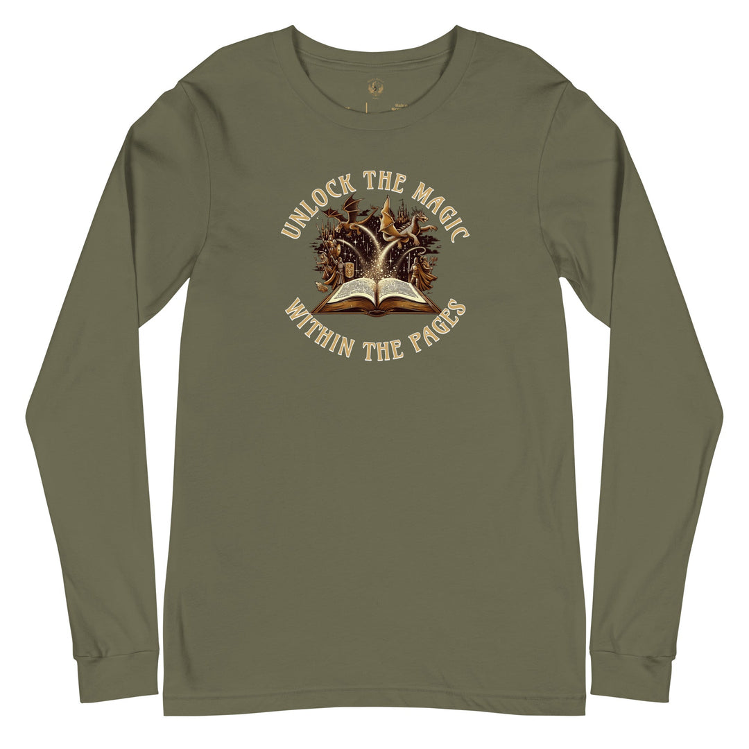 Unlock The Magic Within The Pages Long Sleeve Tee - Milady's Mythical Market