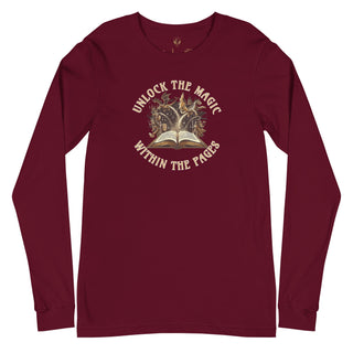 Unlock The Magic Within The Pages Long Sleeve Tee - Milady's Mythical Market