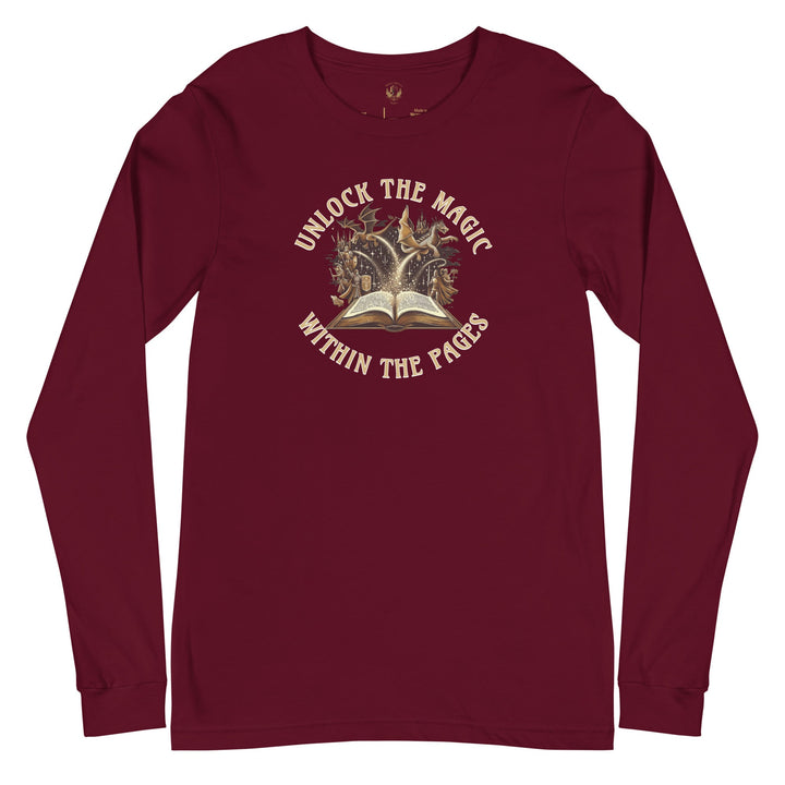 Unlock The Magic Within The Pages Long Sleeve Tee - Milady's Mythical Market