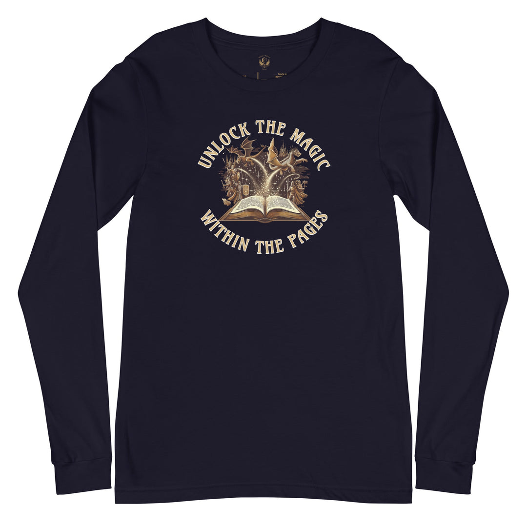 Unlock The Magic Within The Pages Long Sleeve Tee - Milady's Mythical Market
