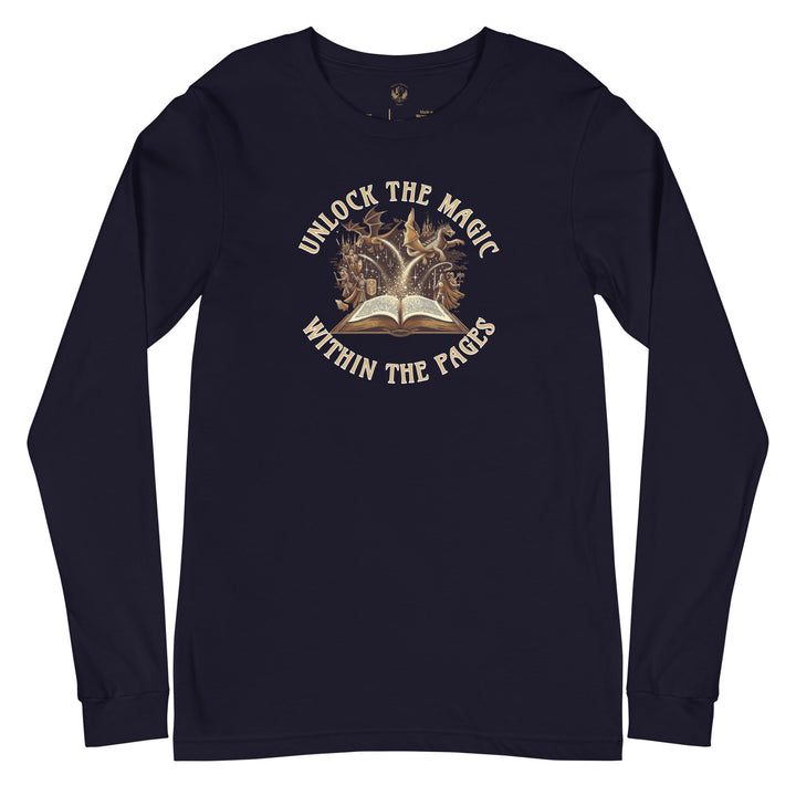 Unlock The Magic Within The Pages Long Sleeve Tee - Milady's Mythical Market