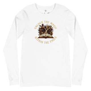 Unlock The Magic Within The Pages Long Sleeve Tee - Milady's Mythical Market
