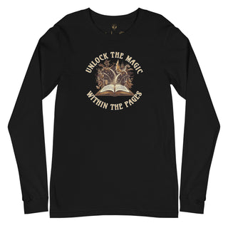 Unlock The Magic Within The Pages Long Sleeve Tee - Milady's Mythical Market